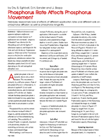 Phosphorus Rate Affects Phosphorus Movement