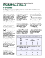 Effects Of Seed-placed P Studied