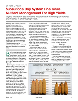 Subsurface Drip System Fine Tunes Nutrient Management For High Yields