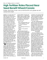 High Fertilizer Rates Placed Near Seed Benefit Wheat/Canola