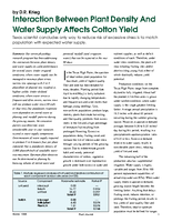 Interaction Between Plant Density And Water Supply Affects Cotton Yield
