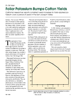 Foliar Potassium Bumps Cotton Yields
