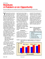 Residues: A Problem or an Opportunity
