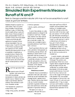 Simulated Rain Experiments Measure Runoff of N and P