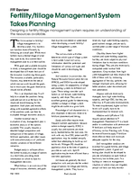 Fertility/tillage Management System Takes Planning