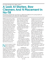 A Look At Starters, Row Cleaners And N Placement In No-Till