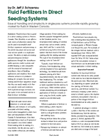 Fluid Fertilizers In Direct Seeding Systems