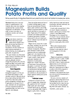Magnesium Builds Potato Profits and Quality