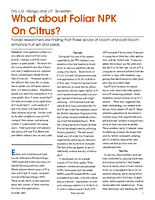 What about Foliar NPK On Citrus?