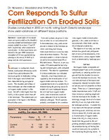 Corn Responds To Sulfur Fertilization On Eroded Soils