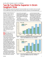 Two By Two Starter Superior In Grain Sorghum Trials