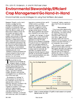 Environmental Stewardship/Efficient Crop Management Go Hand-in-Hand