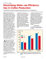 Maximizing Water-use Efficiency Key In Cotton Production