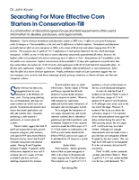 Searching For More Effective Corn Starters In Conservation-Tillage