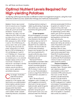 Optimal Nutrient Levels Required For High-yielding Potatoes