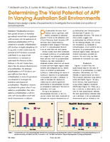 Determining The Yield Potential of APP In Varying Australian Soil Environments