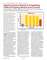 Applying Some Starter N at Seeding Critical in Spring Wheat and Canola