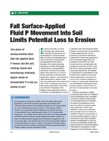 Fall Surface-Applied Fluid P Movement Into Soil Limits Potential Loss to Erosion
