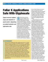 Foliar K Applications Safe With Glyphosate