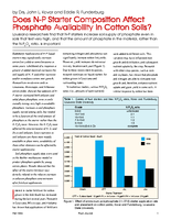 Does N-P Starter Composition Affect Phosphate Availability in Cotton Soils?