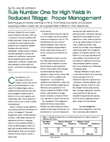 Rule Number One for High Yields in Reduced Tillage: Proper Management