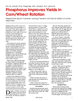 Phosphorus Improves Yields In Corn/Wheat Rotation