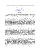 Foliar Fertilization of Bentgrass – Greenhouse Evaluations