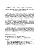 Ecological Intensification of Corn-Based Cropping Systems Soil quality changes impact yield