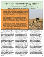 Value of Fluid Fertilizer in Bio-energy Production