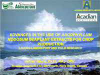 Advances in the Use of Ascophyllum Nodosum Seaplant Extracts for Crop Production Linking Laboratory and Field Research