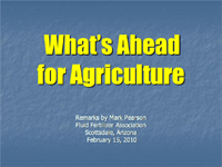 What’s Ahead For Agriculture