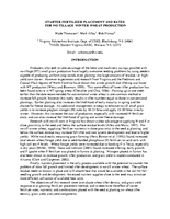 Starter Fertilizer Placement and Rates for No-Tillage Winter Wheat Production