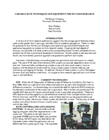 Variable Rate Techniques and Equipment for On-Farm Research