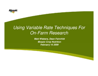 Using Variable Rate Techniques For On-Farm Research