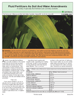 Fluid Fertilizers As Soil and Water Amendments