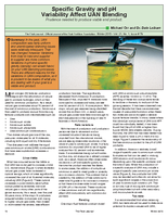 Specific Gravity and pH Variability Affect UAN Blending