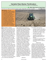 Variable Rate Starter Fertilization