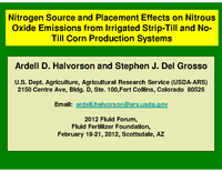 Nitrogen Source and Placement Effects on Nitrous Oxide Emissions from Irrigated Strip-Till and No-Till Corn Production Systems
