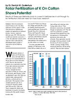 Foliar Fertilization of K On Cotton Shows Potential