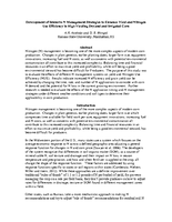 Development of Intensive N Management Strategies to Enhance Yield and Nitrogen Use Efficiency in High Yielding Dryland and Irrigated Corn