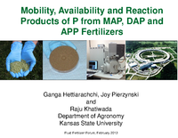 Mobility, Availability and Reaction Products of P from MAP, DAP and APP Fertilizers
