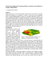 Precision Seed Management for Enhancing Efficiency, Productivity, and Profitability of Irrigated Cropping Systems