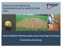 Effect Of Soil Water On Phosphorus Use In Agricultural Soils