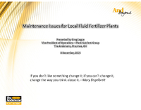 Maintenance Issues for Local Fluid Fertilizer Plants
