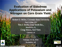 Evaluation of Sidedress Applications of Potassium and Nitrogen on Corn Grain Yield