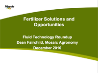 Fluid Fertilizer Solutions and Opportunities