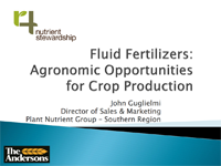 Fluid Fertilizer Agronomic Opportunities For Crop Production