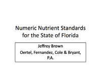 Numeric Nutrient Standards for the State of Florida