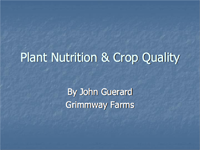 Plant Nutrition and Crop Quality