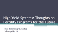 Fertility Programs For High Yield Systems